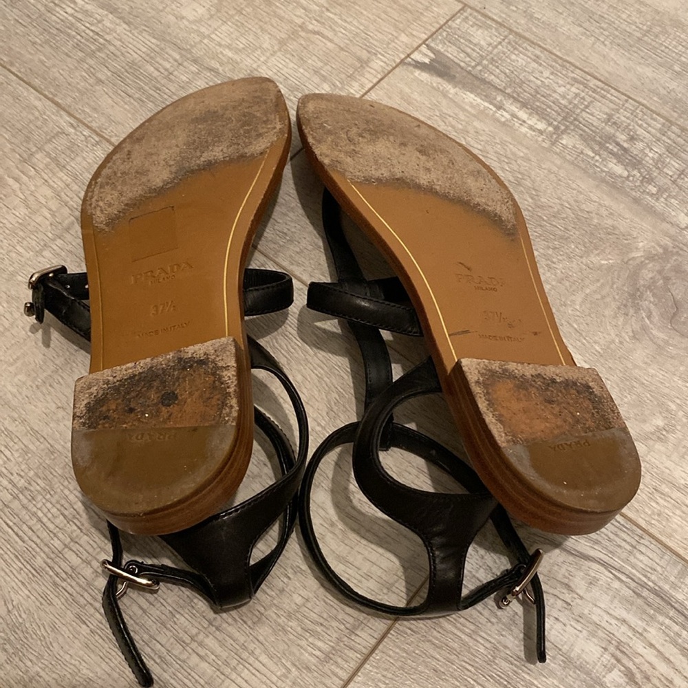 Black Prada Gladiator Sandals - Picture 6 of 13